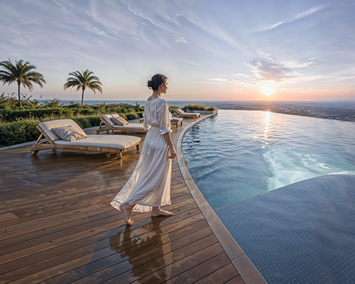 Opulent Infinity Pool With Kids Pool